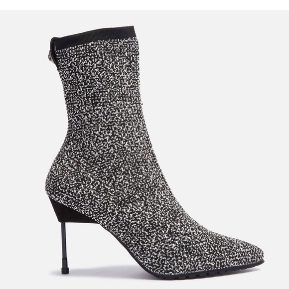 Kurt Geiger London Barbican Embellished Knit Heeled Boots - Picture 1 of 13
